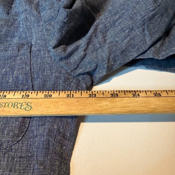 J Crew Men 42R Linen Blazer 2 Button Travel Commute Blue Textured Woven Coat - Picture 8 of 12